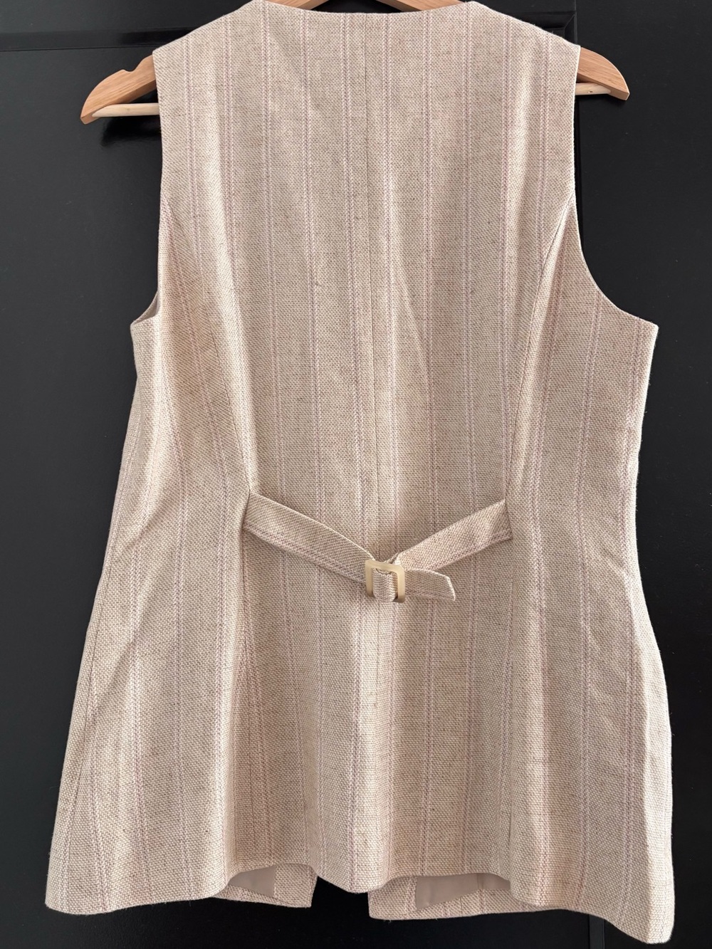 Linen-Blend Long Cutaway Vest - Picture 3 of 3